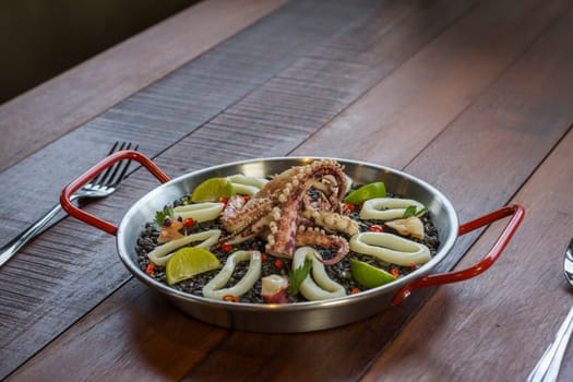 black rissoto with squid and ink sauce