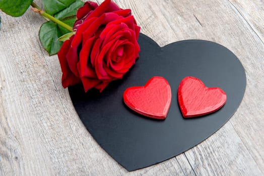 hearts and rose for the feast of  Valentine's day