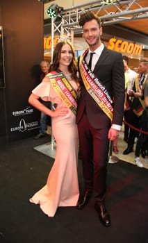 Pricilla Klein,  Tom von Holzapfel ,  Mister Hamburg 2018 Winner  ,  .Miss & Mister Hamburg modelcontest   2018 at the  Europapassage Hamburg . 31.08.2018