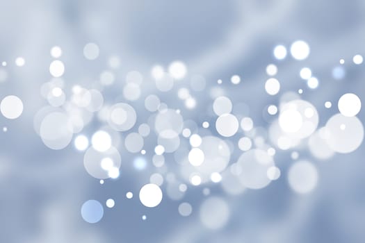 Festive blue silver bright abstract Bokeh with colorful circles. Template for your product display montage. Beautiful texture.