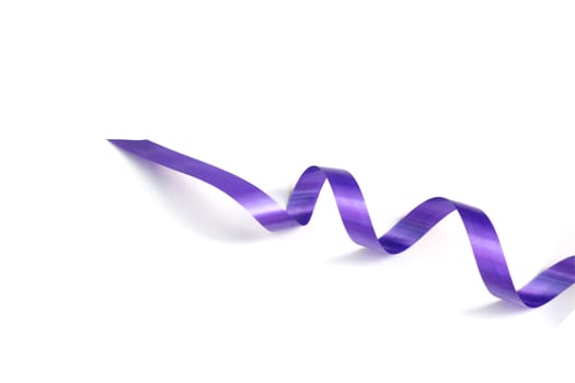 the spiral purple ribbon isolated on white background.
