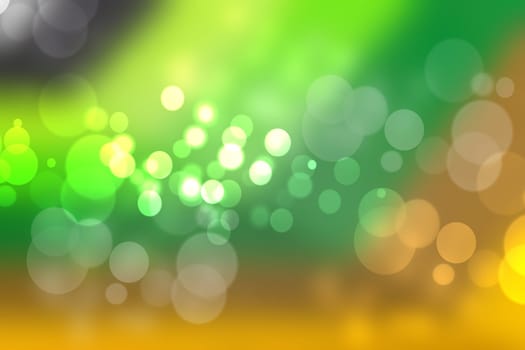 Abstract colorful gradient green yellow bokeh lights background texture.