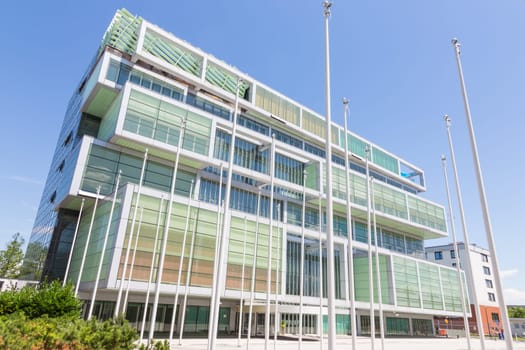 Exterir of Modern building of Slovenian Chamber of Commerce in Ljubljana, Slovenia, Europe.