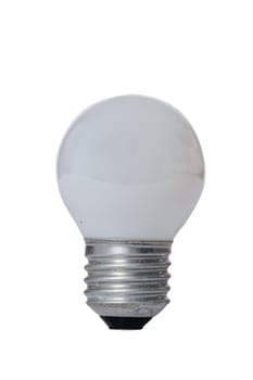 Incandescent lamp with opaque glass bulb and E27 europe socket. Old standard of consumption obsolete and prohibited by current regulations.