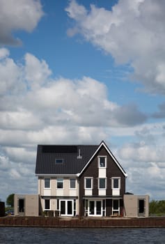 Housing development on the waterfont in Sneek, Friesland, the Netherlands.