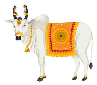 India holy cow holy spirituality illustration