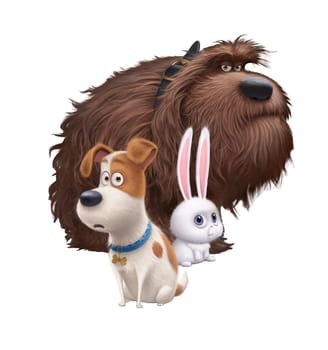 The Secret Life of Pets Max Duke Snowball illustration cartoon