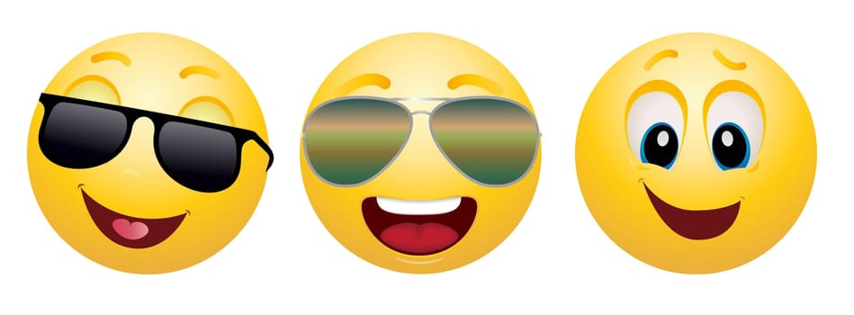 smile sunglasses expression illustration yellow emoji