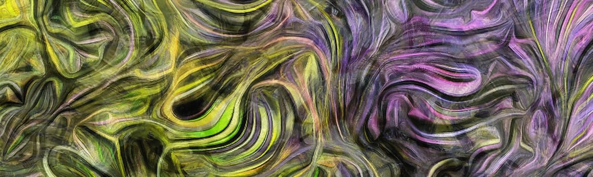 Fluid lines of color movement. 3D rendering.