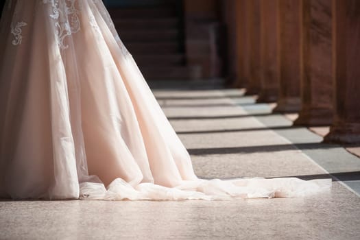 Trail of a wedding dress