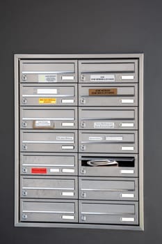 letterboxes from an Apartment house