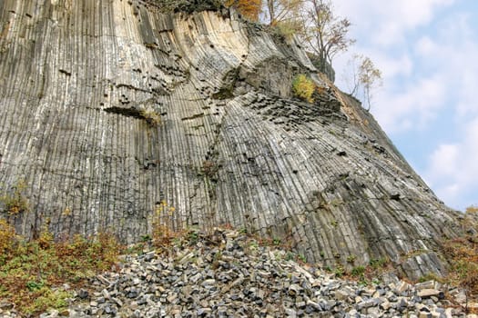Golden Hill - basalt columns - is a national natural monument on the same name in the north of the Czech Republic