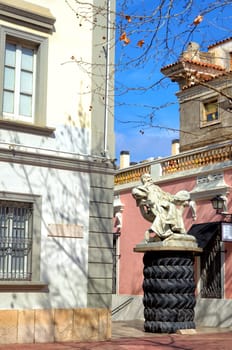 Beautiful sculpture close to Dali Museum in Figueres, Spain