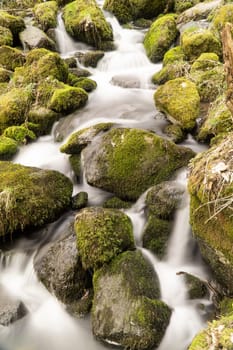 Flowing motion of Waterfall, Nenderoth, Hessen, Germany