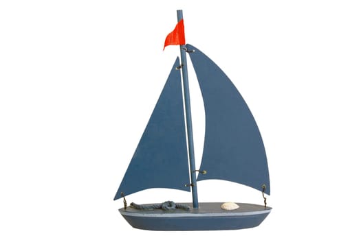 Decoarative toy Boat isolated on white background