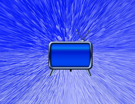 Old TV set on abstract background
