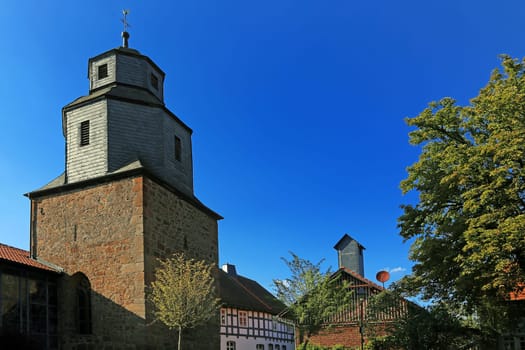 Münchhausen village church on Christenberg in the Rothaargebirge