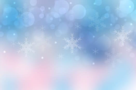 A festive abstract Happy New Year or Christmas background and with pastel colored blurred bokeh lights. Space for design. Card concept.