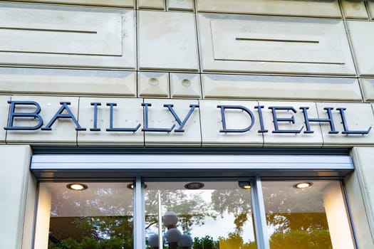 Wiesbaden, Germany - June 03 2018: BAILY DIEHL logo on a facade. BAILY DIEHL is a German retail fashion chain.