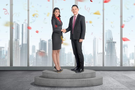 Business people shaking hands on the office room. Business concept
