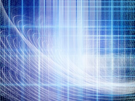 conceptual background image of binary code and abstract lights of technology