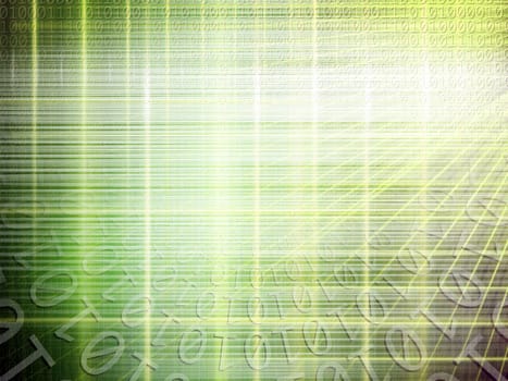 conceptual background image of binary code and abstract lights of technology