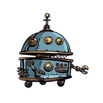 Funny round robot, pop art retro cyberpunk vector illustration vintage kitsch