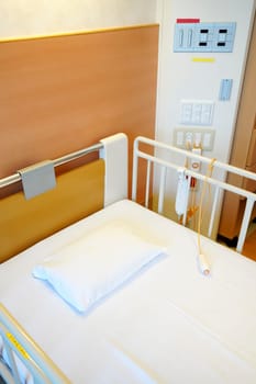 Hospital room with empty bed and comfortable medical equipped in a hospital