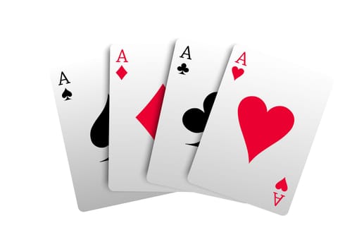 4 aces cards gambling luck casino play illustration