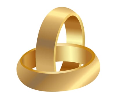 gold wedding rings ceremony connection proposal illustration