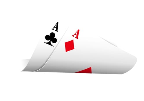 folded aces cards gambling recreation poker illustration