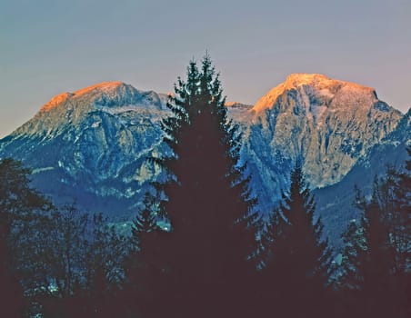 Mountains at sunset in Germany