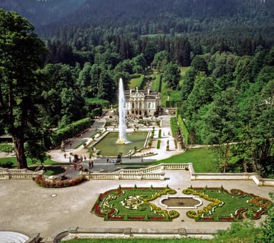 Gardens of Palace Linderhof in Bavaria, Germany
