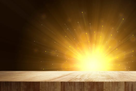 Yellow abstract lighting with dark background