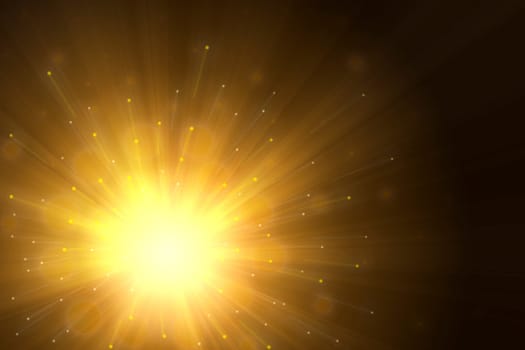 Yellow abstract lighting with dark background