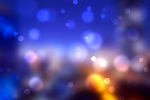 Blurred colorful bokeh from urban lights for background