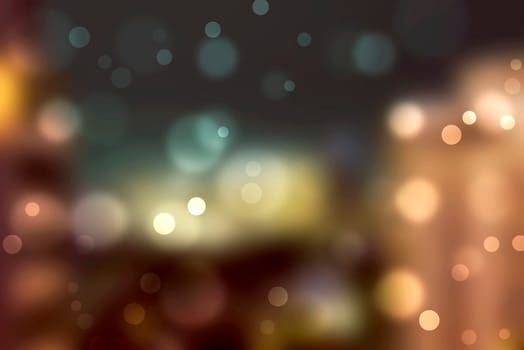Colorful bokeh lamp. Blurred lights background.