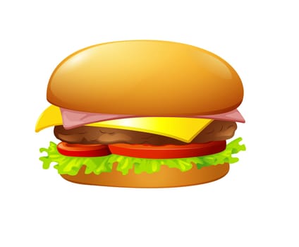 hamburger fast food delicious classic meal illustration