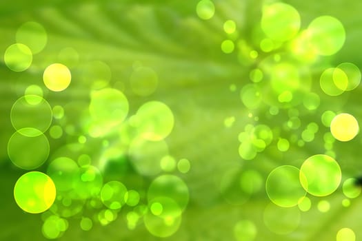 Abstract colorful gradient green yellow bokeh lights background texture.