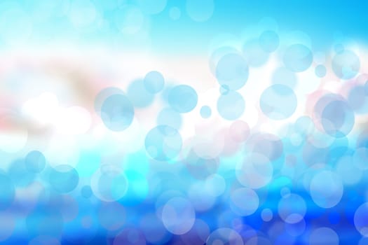 Abstract blue pastel bokeh background texture with bright soft color circles. Space for your text.