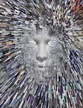 Mythical Face Abstract. 3D rendering.