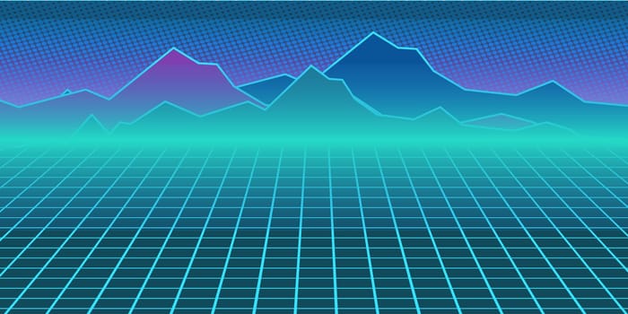 Cyberpunk retro computer background computer game, eighties style. Pop art vector illustration vintage kitsch