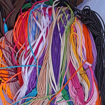 Big bunch of new colorful shoelaces strings