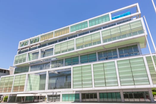 Exterir of Modern building of Slovenian Chamber of Commerce in Ljubljana, Slovenia, Europe.