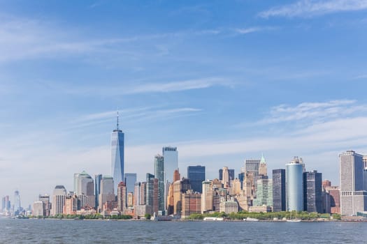 Panoramic view of Lower Manhattan, New York City, USA.