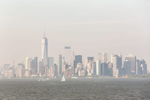 Panoramic view of Lower Manhattan, New York City, USA.