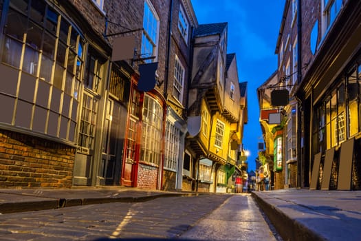York shambles alley sunset dusk, York Englsnd UK