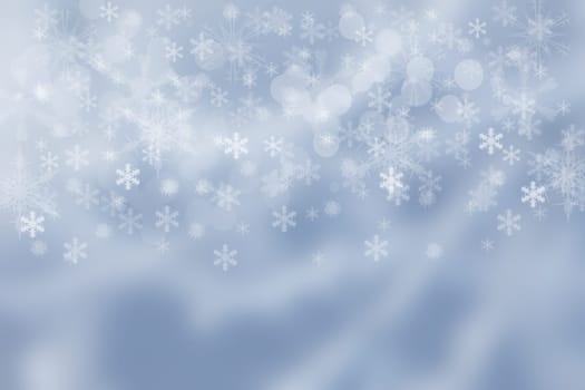 Festive blue silver bright abstract Bokeh with colorful circles. Template for your product display montage. Beautiful texture.