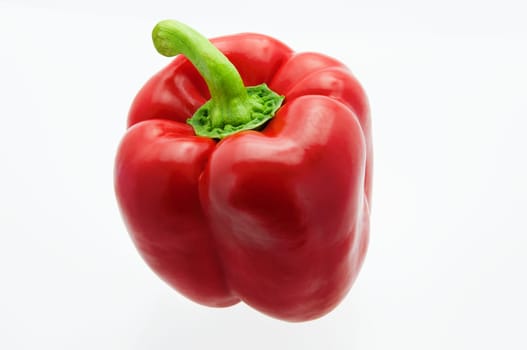 Fresh, beautiful bell sweet pepper on white background, close-up.