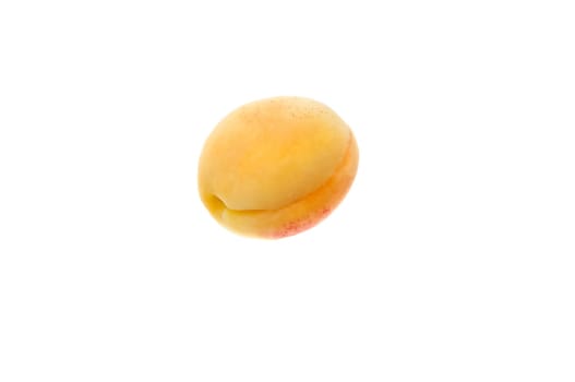 One juicy ripe apricot. On a white background. Isolated.